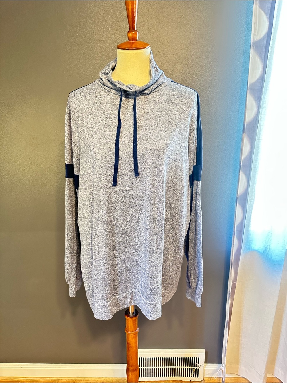 St. John’s Bay XXL Blue Cowl Neck Pullover Sweatshirt Soft